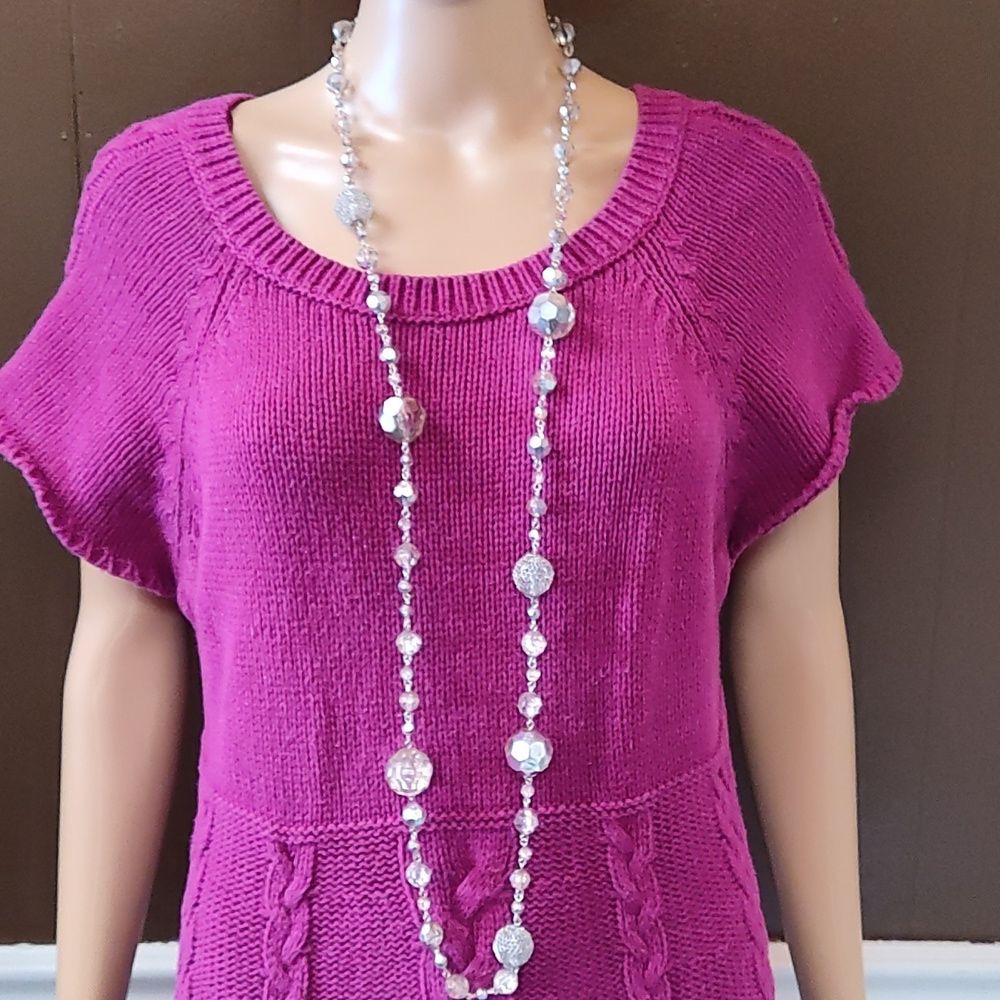 Beaded Chain Necklace with Delicate Metal Orbs